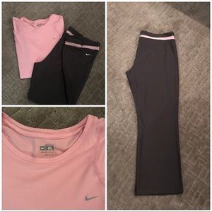 Nike fit dry: Lg Capri workout pants & XL long slv